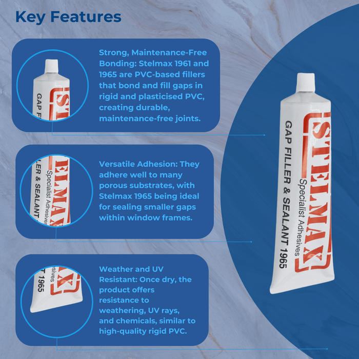 Stelmax 1965 Gap Filler & Sealant 132g Various Colours