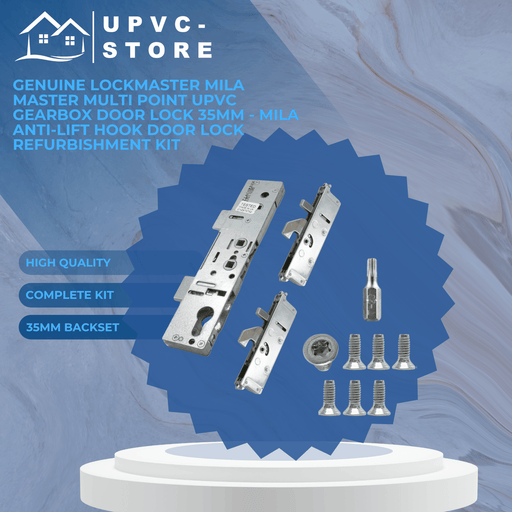 Genuine Lockmaster Mila Master Multi Point Upvc Gearbox Door Lock 35mm - Mila Anti-Lift Hook Door Lock Refurbishment Kit 