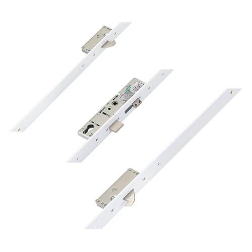 ERA Latch Deadbolt 2 Hooks Split Spindle - 44mm Flat White Faceplate