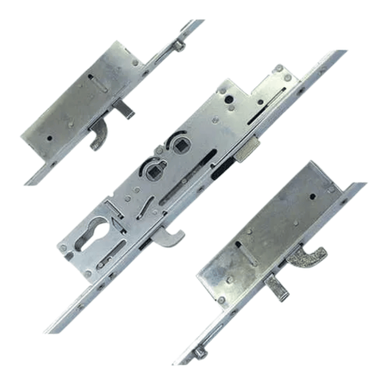 Fullex XL Multipoint Door Lock – Latch, 3 Hooks, 2 Anti-Lift Pins & 2 Rollers (518mm Top Hook to Spindle)