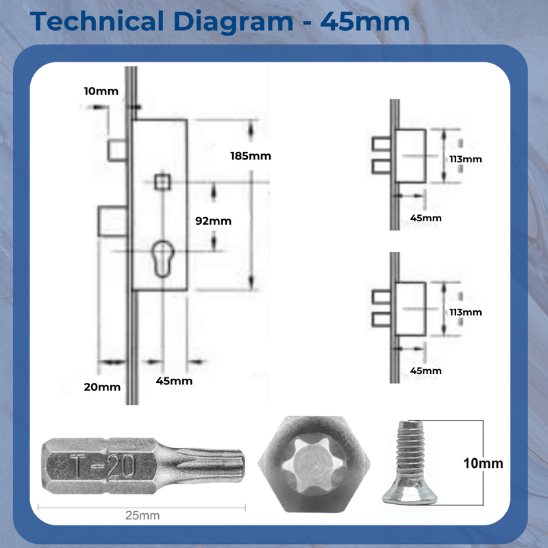 Refurbishment Kit Thunderbolt Split Spindle Version 35mm or 45mm Backset