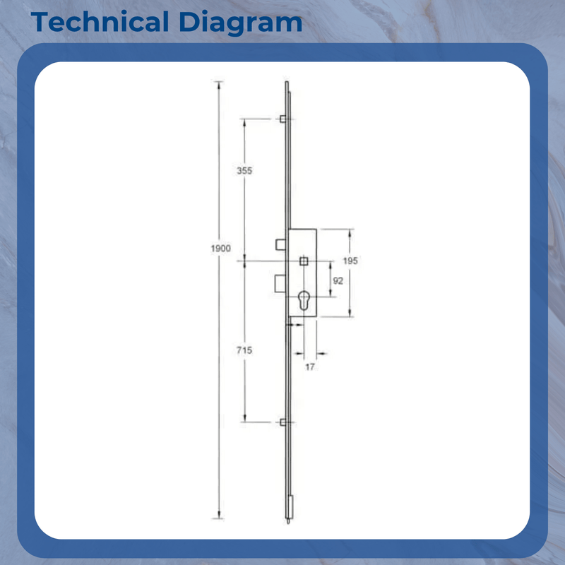 GU Europa Lift Lever Multipoint Door Lock – Latch, Deadbolt, 2 Rollers, Bottom Shootbolt