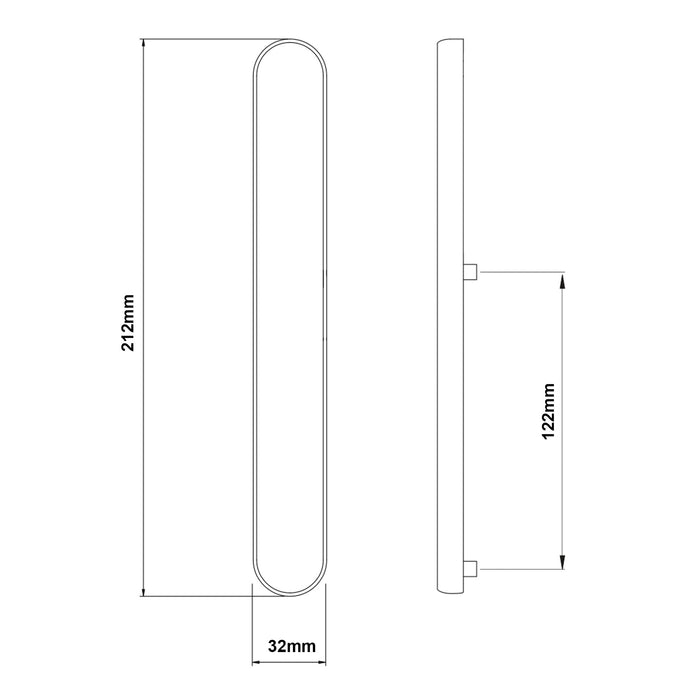 uPVC Door Handle Blank Plate French Doors Blanking Handle PVC 122mm Screw Centres Short Backplate