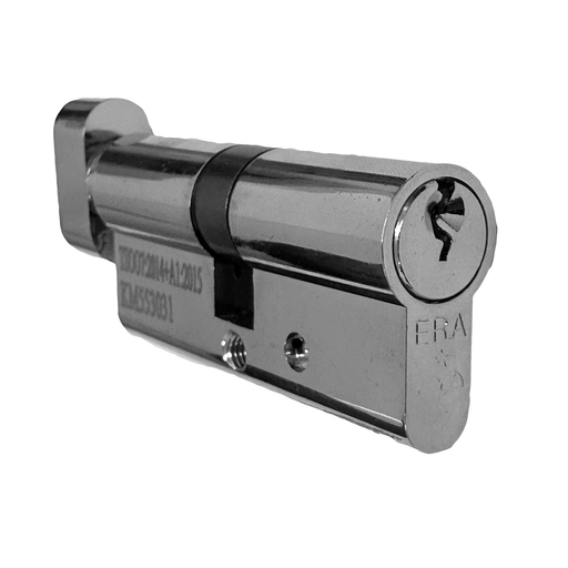 35 / 35 Nickel British Standard Kitemarked 6 Pin Euro Profile Thumbturn Door Cylinder