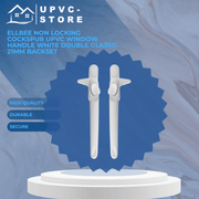 Ellbee Non Locking Cockspur uPVC Window Handle Cockspur Window Handle White Double Glazed 21mm Backset - New Design