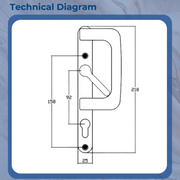Yale Patio Door Handles Inline Locking 92PZ Lever Pair Set UPVC