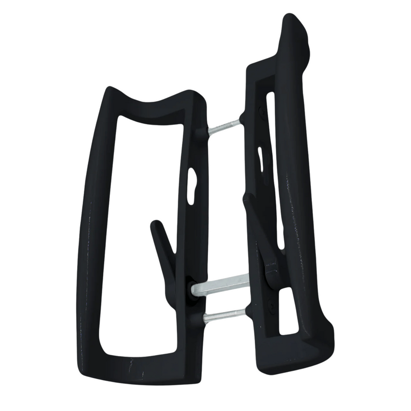 Black uPVC Fuhr Sliding Patio Door D Handle 90mm Inline Lever Pair Set