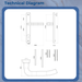 UPVC Door Handle Sprung Modern Architectural 92mm 92PZ 211mm Screw Centres Double Glazing PVC Pair