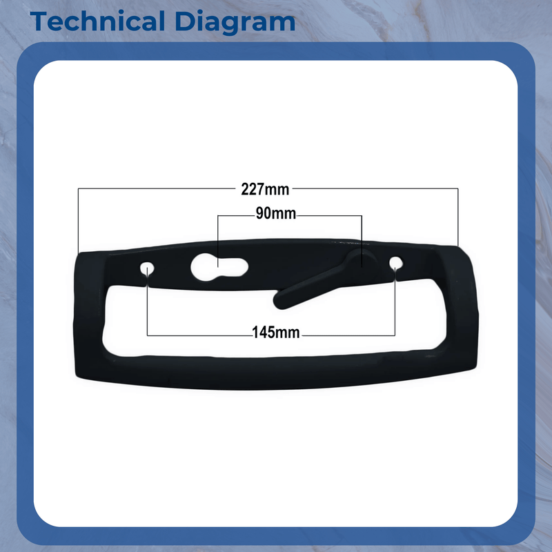 Black uPVC Fuhr Sliding Patio Door D Handle 90mm Inline Lever Pair Set