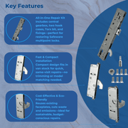 Multipoint Door Lock Refurbishment Kit – 2 Hook Lock Repair Kit – 35mm Backset – Multipoint Lock Repair Set