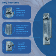 Lockmaster Mila Master Upvc Door Centre Latch Keep Strike Plate