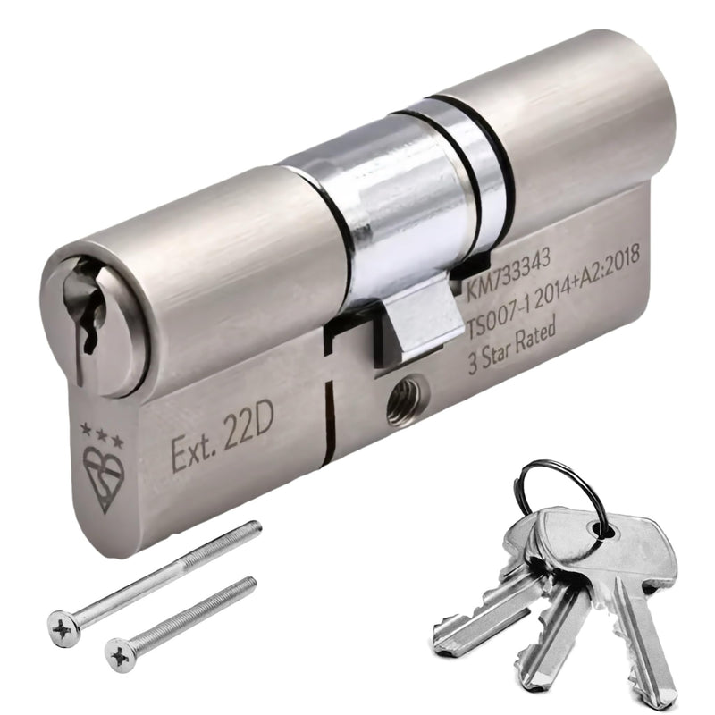TS007 3 Star Euro Cylinder Lock – Key/Key or Thumbturn