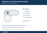 Kore Key-Locking Sash Blocker Kit – White, 21mm Upstand