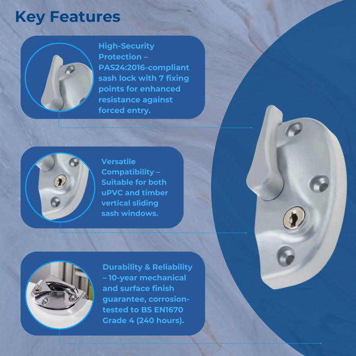 High-Security uPVC Sash Lock – Strong & Reliable Window Locking Solution