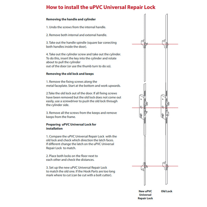 Fullex Multipoint UPVC Door Repair Lock Kit Universal Standard Security