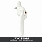 Yale Quartus white left-hand cranked window handle, 10mm spindle — UPVC Store