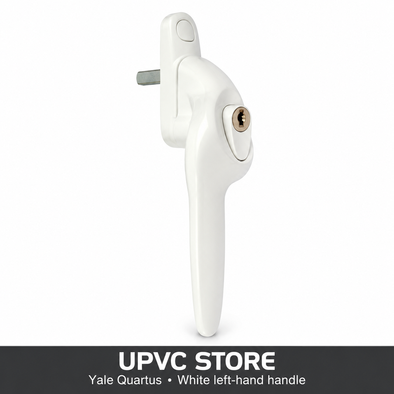 Yale Quartus white left-hand cranked window handle, 10mm spindle — UPVC Store