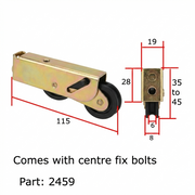 Inline Patio Door Bogie Roller Wheels - Monarch Schlegel Match - Nylon Wheels (Pair)