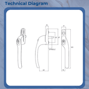 Direkt Cranked Right & Left Hand Espagnolette Window Handles 40mm Spindle