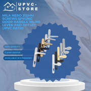 Mila Hero 212mm Screws Sprung Door Handle Inline Lever Pad Offset UPVC Patio