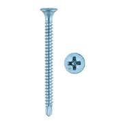 UPVC Zinc Carbon Steel Screws to BS7412 4.2 x 55 Z Self Tapping Thread Drill Point Box of 500