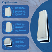 Fab & Fix Full Metal 12" Metal Sprung Letter Plate/Box UPVC Timber Doors