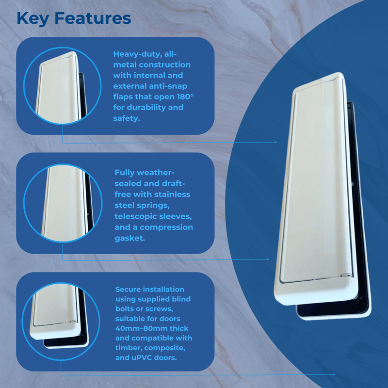 Fab & Fix Full Metal 12" Metal Sprung Letter Plate/Box UPVC Timber Doors
