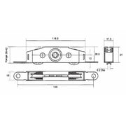 Pair ASEC Tandem Patio Roller 32mm Patio Door Roller for Timber uPVC 94kg Load