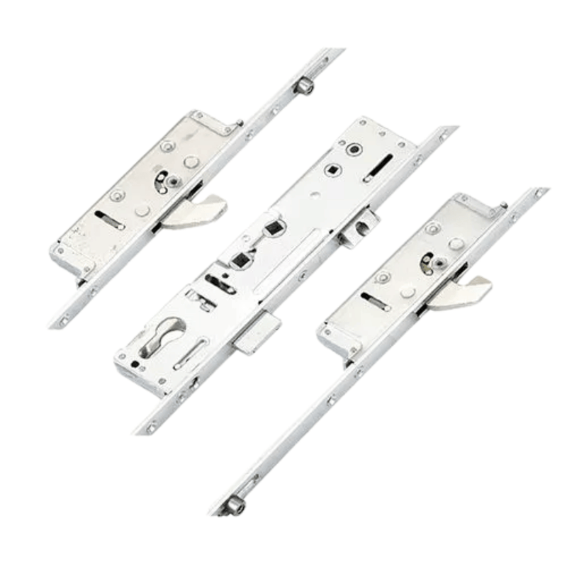 Lockmaster Multipoint Door Lock – 2 Hooks, 2 Rollers, Latch & Deadbolt – Lift Lever or Double Spindle Operation (365mm Top Hook to Spindle)