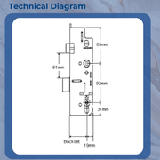 GU Old Style 45mm Backset Multipoint Door Lock Gearbox Replacement Centre Case