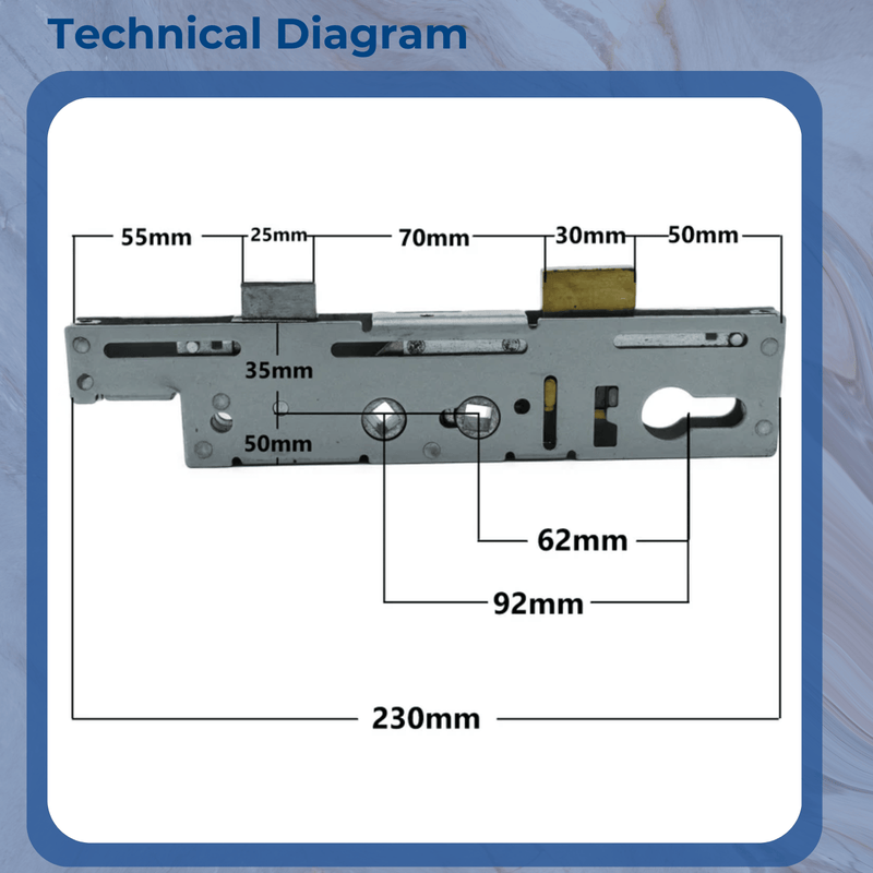 Fullex Crimebeater Door Lock Centre Case Gearbox Replacement 35mm Double Spindle