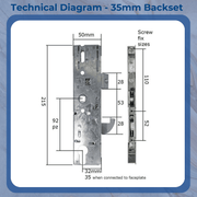 Yale YS170 Upvc Composite Door Lock Replacement Gearbox Lock 35mm and 45mm