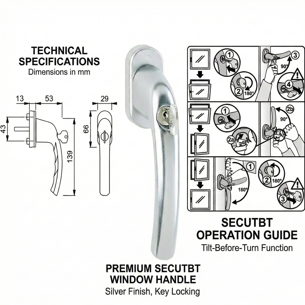 Tilt Turn Window Handles — UPVCSTORE
