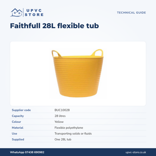 Faithfull Yellow Flexible Mixing Tub 28L