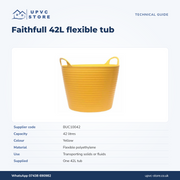 Faithfull Yellow Flexible Mixing Tub 42L