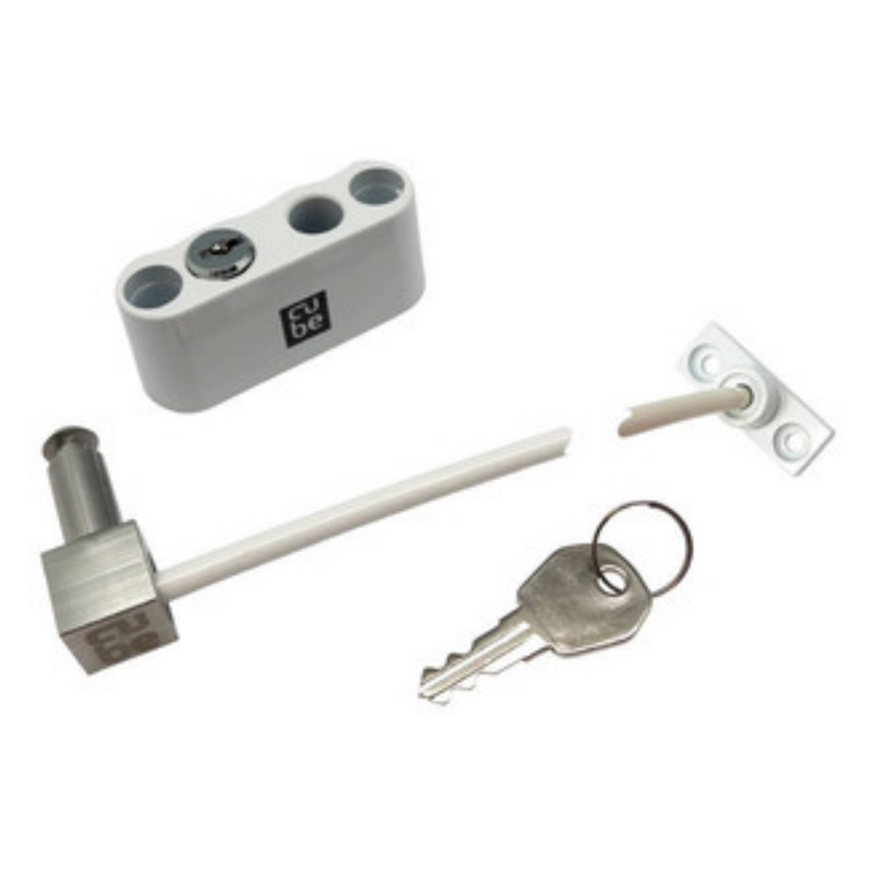 Cubelock CLS1 Key-Locking Cable Window Restrictor — White