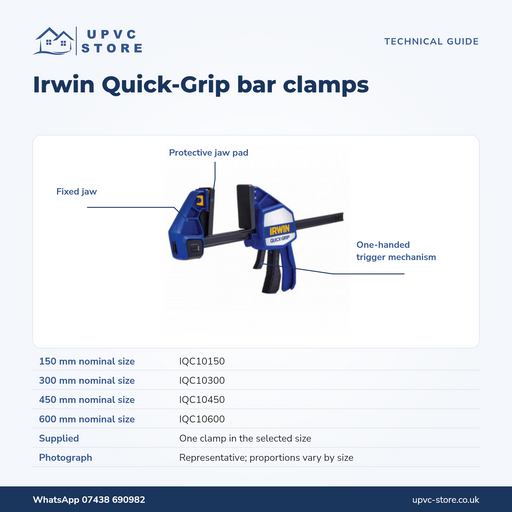 Irwin Quick-Grip Bar Clamps — 150mm to 600mm