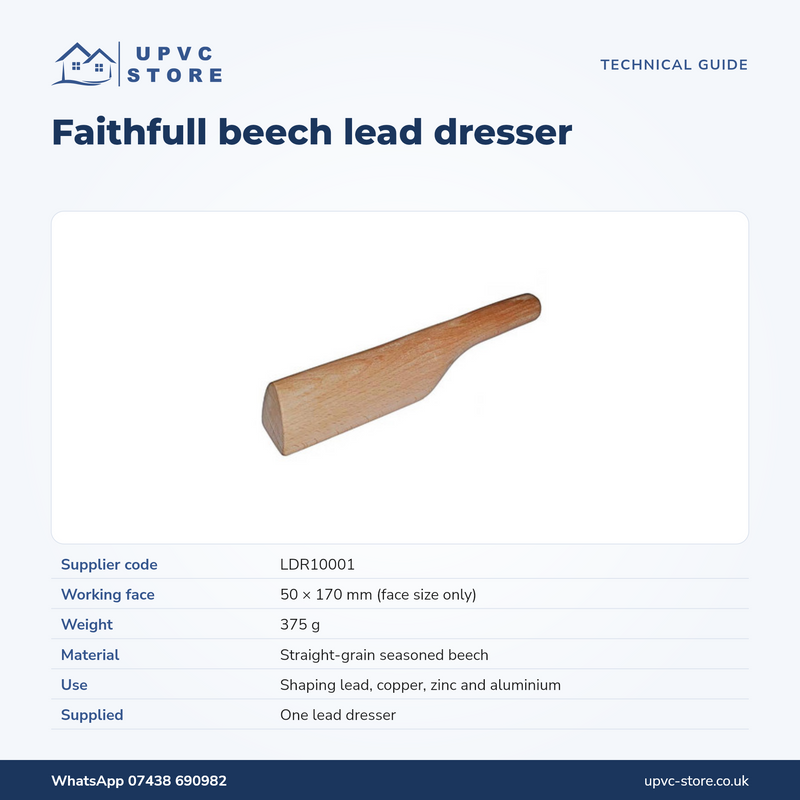 Faithfull Beech Lead Dresser – 50 × 170mm Face