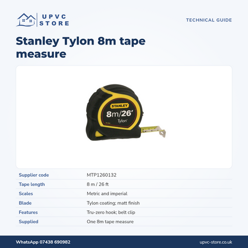 Stanley Tylon Tape Measure 8m / 26ft