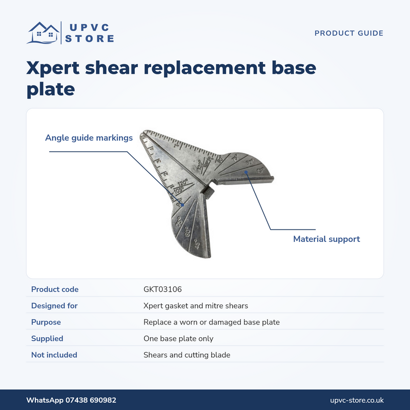 Xpert replacement base plate identification and angle guide