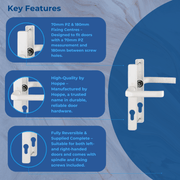 UPVC Door Handle Hoppe Ferco 70mm 70PZ 180mm Fixings Double Glazing Pair Set