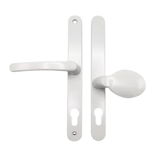 Sprung Lever/Pad Offset uPVC Multipoint Door Handles – 92mm/62mm PZ Centres – 240mm Screw Fixings