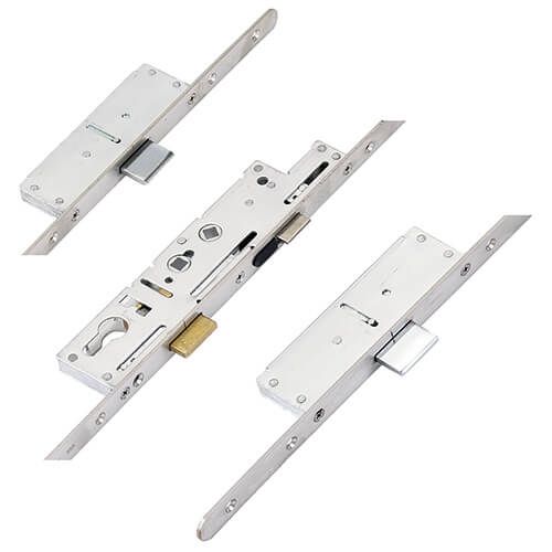 Fullex Crimebeater Latch 3 Deadbolts Flat 44mm White Faceplate Double Spindle