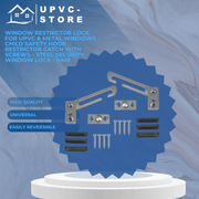 Window Restrictor Lock for uPVC & Metal Windows – Child Safety Hook Restrictor Catch with Screws – Steel Security Window Lock - Pair