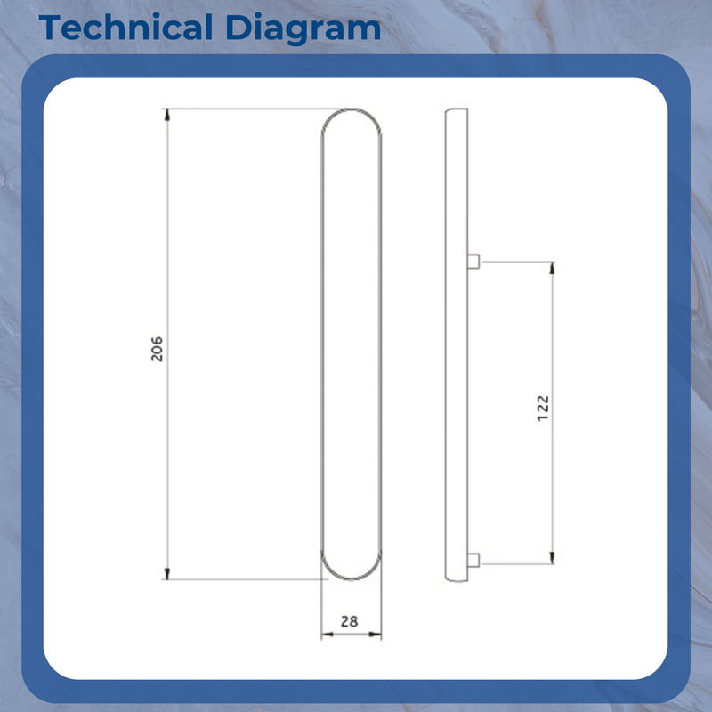 Winsor uPVC Door Handle Blank Plate French Doors Blanking Handle PVC 122mm Screw Centres