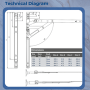 Horizon Egress Window Friction Stay Hinges True 90 Degree – Secure Ventilation Solution 12" & 16" – 13mm & 17mm Stack Heights