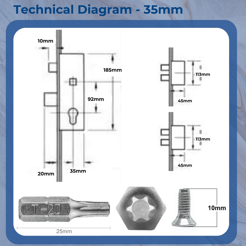 Backset Components Refurbishment Kit Thunderbolt Split Spindle Version 35mm or 45mm Backs ...