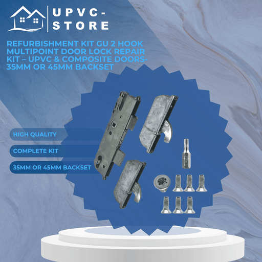 Refurbishment Kit GU 2 Hook Multipoint Door Lock Repair Kit – uPVC & Composite Doors- 35mm or 45mm Backset