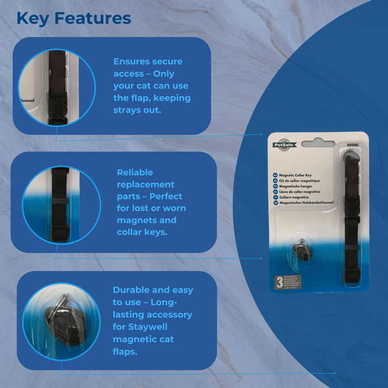 Staywell Cat Flap Spare Magnets and Collar Key Replacement Pack