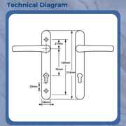 White Avocet Roto Door Handle 92pz 163mm Screw Fix Retro Replace Match